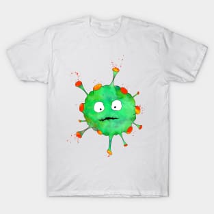 Cartoon Virus with Face T-Shirt